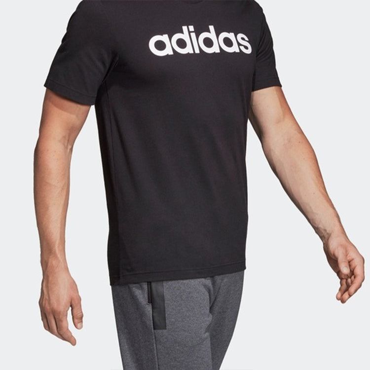 adidas E Lin Tee Casual Sports Short Sleeve Black DU0404