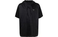PRADA SS22 Drawstring Hooded Short Sleeve T-Shirt Black