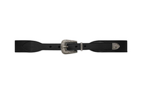 SAINT LAURENT Solid Color Decoration Pin Buckle Leather Belts Unisex Black Width 3.5CM