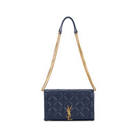 SAINT LAURENT Sheepskin Shoulder Bag, Crossbody Bag Women's Blue