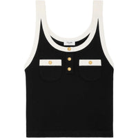 CELINE Tank Top Women's Black White