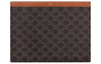 CELINE Triomphe Canvas With Calfskin Storage Bag Men's Black