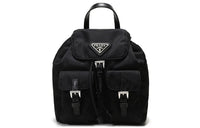 PRADA Fabric Drawstring Bag One Shoulder Crossbody Backpack Regular Women's Black