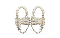 CHANEL Pearl Earrings Women's White