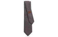 HERMES Tie Men's Charcoal Gray/White/Red