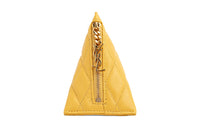 SAINT LAURENT Diamond Pattern Lambskin Coin Purse Women's Yellow