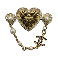 CHANEL Metal Brooches Women's Gold