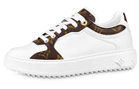 LOUIS VUITTON Time Out Stylish Skateboarding Shoes Women's White Brown