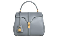CELINE Calfskin Shoulder Bag Crossbody Bag Handbag Small Size Women's Blue Gray