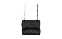 SAINT LAURENT Niki Cow Leather One Shoulder Crossbody Earphone Cases Women's Black