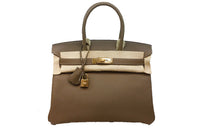 HERMES Birkin Epsom Leather Birkin Bag Handbags Regular Women's 18 Etoupe Elephant Gray