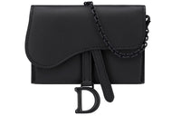 DIOR Saddle Matte Cow Leather Saddle Bag Handbag Shoulder Bag Crossbody Bag Women's Black
