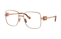 MIU MIU Metal Irregular Shape Eyeglass Frames Unisex Rose Gold