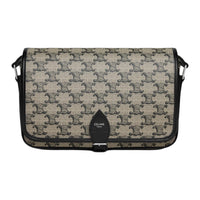 CELINE Canvas With Calfskin Shoulder Bag Small Size Unisex Light Umber