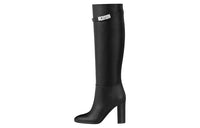 HERMES Knee-high Boots Women's Black