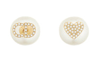 DIOR Earrings Women's Gold, White