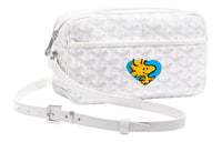 GOYARD Cap-Vert Canvas With Leather Camera Bag Shoulder Bag Crossbody Bag Small Size Unisex White/Blue