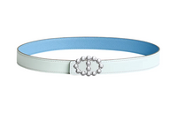 HERMES Leather Belts Women's Dusty Blue/Sky Blue