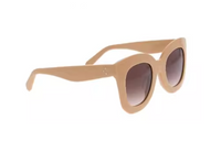 CELINE Plastic Metal Irregular Shape Sunglasses Women's Khaki