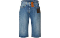 LOUIS VUITTON Monogram Patch Denim Bermuda Shorts Denim Shorts Women's Blue