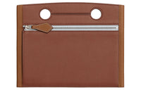HERMES Swift Calfskin Clutch Women's Gold & Copper Red & Mist Blue & Light Tawny