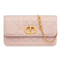 DIOR Sheepskin Shoulder Bag Crossbody Bag Women's Rouge Pink