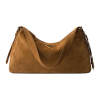 PRADA Cow Leather Shoulder Bag Tubas Women's Brown