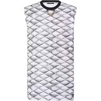 LOUIS VUITTON Color Blocking Crew Neck Pattern All Over Print Sleeveless T-Shirt Women's Gray