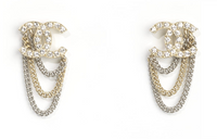 CHANEL Earrings Women's Gold And Silver Two Tone