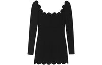 SAINT LAURENT Scallop-trim Fitted Minidress