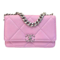 CHANEL 19Bag Sheepskin Shoulder Bag Crossbody Bag Unisex Pink