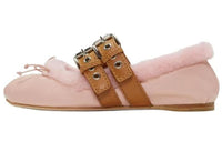 MIU MIU Flat Shoes Women's Pink Brown