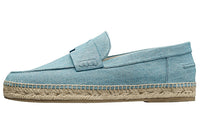 HERMES Trip Casual Flat Shoes Women's Denim Blue