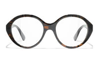CHANEL Acetate Irregular Shape Eyeglass Frames Men's Brown