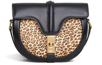 CELINE 16 Cow Leather Shoulder Bag Small Size Women's Natural Color