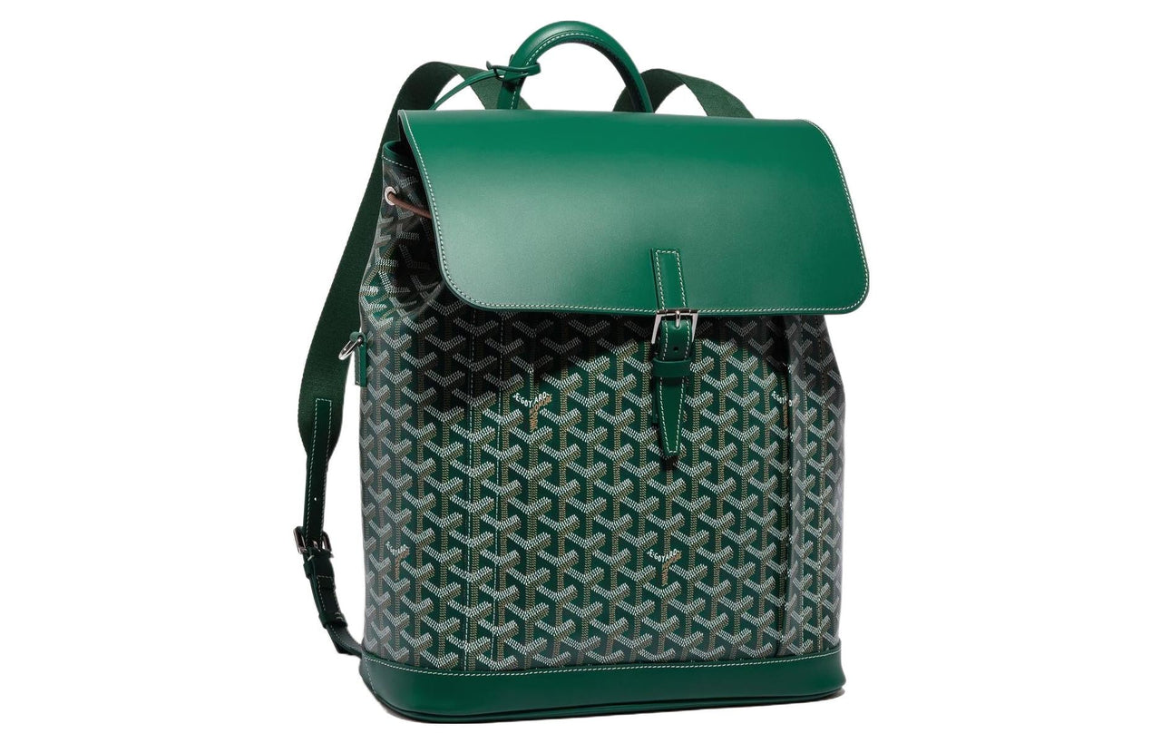 GOYARD Alpin Canvas With Leather Backpack Medium Size Unisex Green