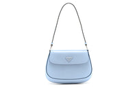 PRADA Cleo Shiny Leather Crescent Moon Bag Shoulder Bag Women's Sky Blue