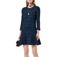CHANEL 24 New Fall And Winter Arrivals Long-Sleeved Dresses Women's Dark Blue