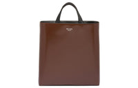 PRADA Leather Tote Bag Shopping Bag Handbag Men's Brown