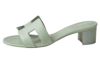 HERMES Oasis Slide Slippers 5cm Women's Green