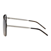 SAINT LAURENT Plastic Metal Irregular Shape Sunglasses Men's Transparent Tea Brown