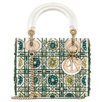 DIOR Calfskin Shoulder Bag Crossbody Bag Handbag Mini Women's Green & Multicolor