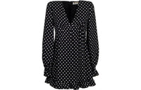 SAINT LAURENT Polka-dot Flared Mini Dress