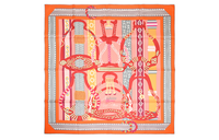 HERMES Silk Scarves Women's Orange
