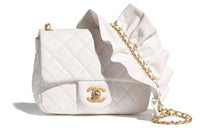 CHANEL Classic Flap CF Sheepskin Crossbody Bag, Shoulder Bag Women's White