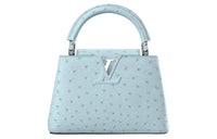 LOUIS VUITTON Capucines Ostrich Leather Handbag Mini Women's Light Blue