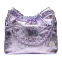 CHANEL Leather Handbag Shoulder Bag Women's Purple