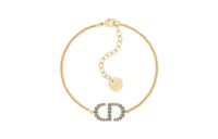 DIOR Metal Crystal Bracelets Women's Gold