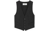 SAINT LAURENT Pinstripe V-Neck Gilet