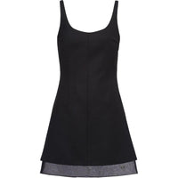 PRADA Enamel Triangle-Logo Mini Dress